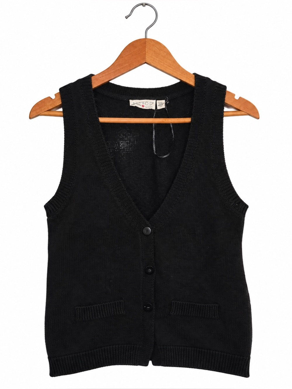 Retrod Black V-Neck Knit Button-Front Women’s Vest | S